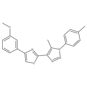 4-[4-(3-methoxyphenyl)-1,3-thiazol-2-yl]-5-methyl-1-(4-methylphenyl)-1H-1,2,3-triazole Structure