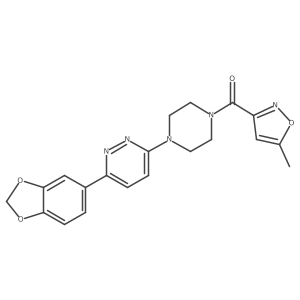 (4-(6-(Benzo[d][1,3]dioxol-5-yl)pyridazin-3-yl)piperazin-1-yl)(5-methylisoxazol-3-yl)methanone结构式