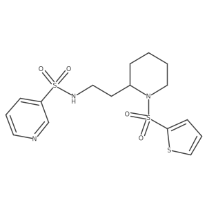 N-(2-(1-(thiophen-2-ylsulfonyl)piperidin-2-yl)ethyl)pyridine-3-sulfonamide Structure