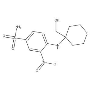 4-[[4-(Hydroxymethyl)oxan-4-yl]amino]-3-nitrobenzenesulfonamide Structure