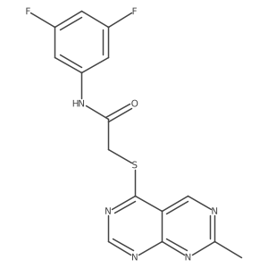 N-(3,5-difluorophenyl)-2-((7-methylpyrimido[4,5-d]pyrimidin-4-yl)thio)acetamide结构式