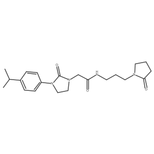 2-(3-(4-isopropylphenyl)-2-oxoimidazolidin-1-yl)-N-(3-(2-oxopyrrolidin-1-yl)propyl)acetamide结构式