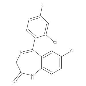 2H-1,4-Benzodiazepin-2-one, 7-chloro-5-(2-chloro-4-fluorophenyl)-1,3-dihydro- Structure
