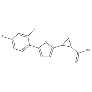 2-(5-(2,4-Difluorophenyl)furan-2-yl)cyclopropanecarboxylic acid Structure