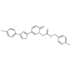 2-(5-(3-(4-bromophenyl)-1,2,4-oxadiazol-5-yl)-2-oxopyridin-1(2H)-yl)-N-(4-fluorobenzyl)acetamide结构式