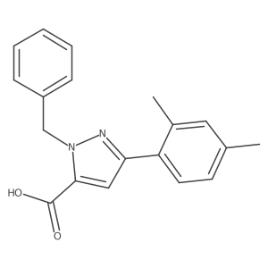 2-Benzyl-5-(2,4-dimethyl-phenyl)-2H-pyrazole-3-carboxylic acid结构式