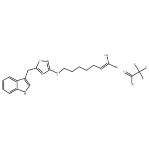 1-(5-((5-((1H-Indol-3-YL)methyl)-1,2,4-oxadiazol-3-YL)amino)pentyl)guanidine tfa结构式