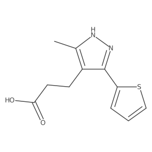 3-(5-methyl-3-(thiophen-2-yl)-1H-pyrazol-4-yl)propanoic acid结构式
