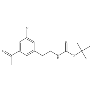 Tert-butyl 2-(3-acetyl-5-bromophenyl)ethylcarbamate结构式