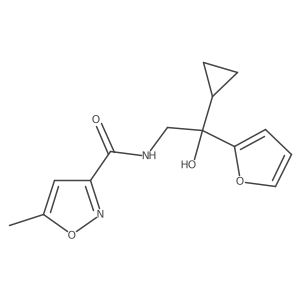 N-(2-cyclopropyl-2-(furan-2-yl)-2-hydroxyethyl)-5-methylisoxazole-3-carboxamide结构式