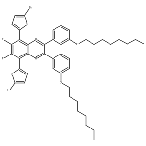 5,8-Bis(5-bromothiophen-2-yl)-6,7-difluoro-2,3-bis(3-octoxyphenyl)quinoxaline Structure