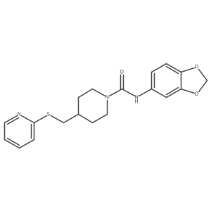N-(benzo[d][1,3]dioxol-5-yl)-4-((pyridin-2-ylthio)methyl)piperidine-1-carboxamide Structure