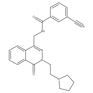 3-cyano-N-((4-oxo-3-(2-(pyrrolidin-1-yl)ethyl)-3,4-dihydrophthalazin-1-yl)methyl)benzamide结构式