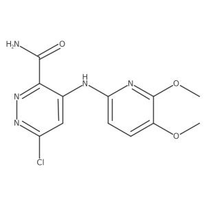 6-Chloro-4-(5,6-dimethoxypyridin-2-ylamino)pyridazine-3-carboxamide结构式