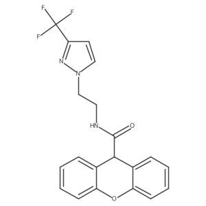 N-(2-(3-(trifluoromethyl)-1H-pyrazol-1-yl)ethyl)-9H-xanthene-9-carboxamide结构式