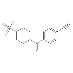 4-(4-(Methylsulfonyl)piperidine-1-carbonyl)benzonitrile Structure