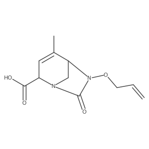 (2S,5R)-6-(allyloxy)-4-methyl-7-oxo-1,6-diazabicyclo[3.2.1]oct-3-ene-2-carboxylic acid Structure