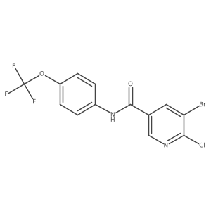 5-bromo-6-chloro-N-(4-(trifluoromethoxy)phenyl)nicotinamide结构式