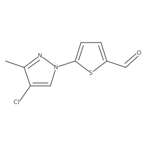 5-(4-Chloro-3-methyl-1H-pyrazol-1-YL)thiophene-2-carbaldehyde结构式