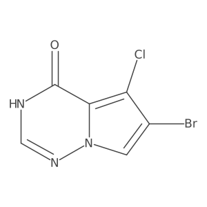 6-bromo-5-chloro-3H,4H-pyrrolo[2,1-f][1,2,4]triazin-4-one结构式
