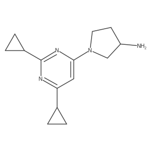 1-(2,6-Dicyclopropylpyrimidin-4-yl)pyrrolidin-3-amine Structure