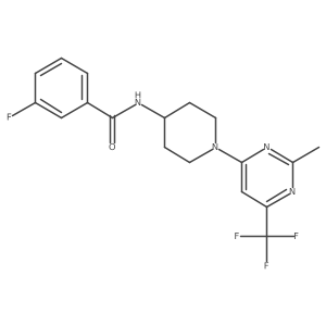 3-fluoro-N-{1-[2-methyl-6-(trifluoromethyl)pyrimidin-4-yl]piperidin-4-yl}benzamide Structure