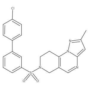 7-((4'-Chloro-[1,1'-biphenyl]-3-yl)sulfonyl)-2-methyl-6,7,8,9-tetrahydropyrazolo[1,5-a]pyrido[3,4-e]pyrimidine结构式