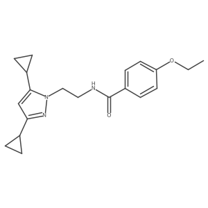 N-(2-(3,5-dicyclopropyl-1H-pyrazol-1-yl)ethyl)-4-ethoxybenzamide结构式