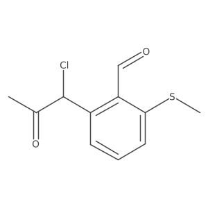 2-(1-Chloro-2-oxopropyl)-6-(methylthio)benzaldehyde结构式