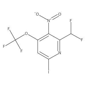 2-(Difluoromethyl)-6-iodo-3-nitro-4-(trifluoromethoxy)pyridine结构式