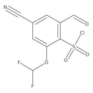 4-Cyano-2-(difluoromethoxy)-6-formylbenzene-1-sulfonyl chloride结构式