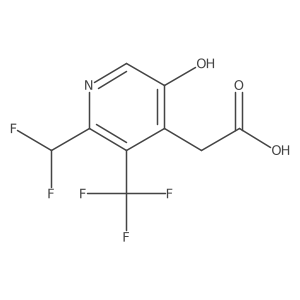 2-(Difluoromethyl)-5-hydroxy-3-(trifluoromethyl)pyridine-4-acetic acid Structure