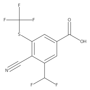 4-Cyano-3-(difluoromethyl)-5-((trifluoromethyl)thio)benzoic acid Structure