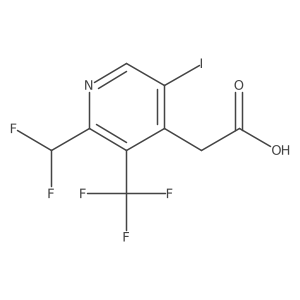 2-(Difluoromethyl)-5-iodo-3-(trifluoromethyl)pyridine-4-acetic acid Structure