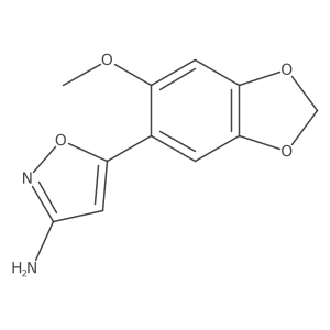 5-(6-Methoxy-1,3-dioxaindan-5-yl)-1,2-oxazol-3-amine结构式