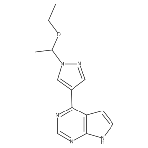 4-(1-(1-Ethoxyethyl)-1H-pyrazol-4-yl)-7H-pyrrolo[2,3-d]pyrimidine结构式