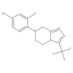 5-bromo-3-fluoro-2-[3-(trifluoromethyl)-5H,6H,7H,8H-[1,2,4]triazolo[4,3-a]pyrazin-7-yl]pyridine Structure
