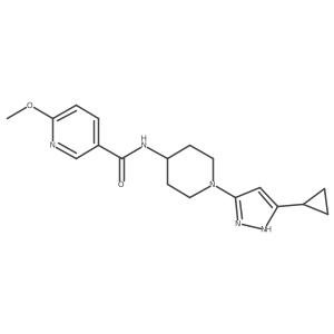 N-(1-(5-cyclopropyl-1H-pyrazol-3-yl)piperidin-4-yl)-6-methoxynicotinamide Structure