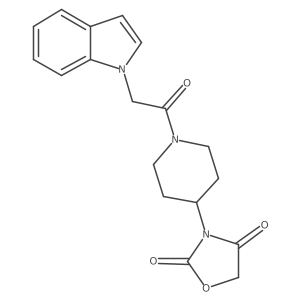 3-(1-(2-(1H-indol-1-yl)acetyl)piperidin-4-yl)oxazolidine-2,4-dione Structure