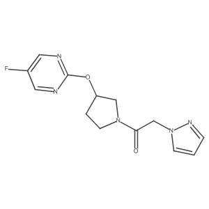 1-(3-((5-fluoropyrimidin-2-yl)oxy)pyrrolidin-1-yl)-2-(1H-pyrazol-1-yl)ethanone结构式