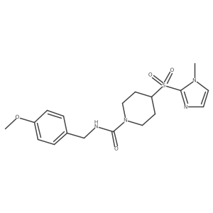 N-(4-methoxybenzyl)-4-((1-methyl-1H-imidazol-2-yl)sulfonyl)piperidine-1-carboxamide Structure
