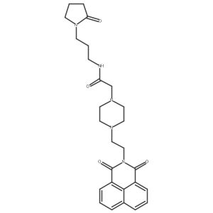2-(4-(2-(1,3-dioxo-1H-benzo[de]isoquinolin-2(3H)-yl)ethyl)piperazin-1-yl)-N-(3-(2-oxopyrrolidin-1-yl)propyl)acetamide Structure