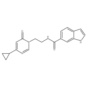 N-(2-(4-cyclopropyl-6-oxopyrimidin-1(6H)-yl)ethyl)-1H-indole-6-carboxamide Structure
