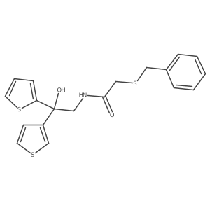 2-(benzylthio)-N-(2-hydroxy-2-(thiophen-2-yl)-2-(thiophen-3-yl)ethyl)acetamide Structure