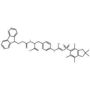 Fmoc-D-(4,(Pbf)-guanido)Phe-OH结构式