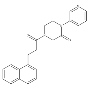 4-[3-(Naphthalen-1-yl)propanoyl]-1-(pyridin-3-yl)piperazin-2-one Structure
