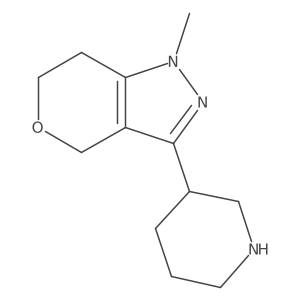1-Methyl-3-(piperidin-3-yl)-1,4,6,7-tetrahydropyrano[4,3-c]pyrazole结构式