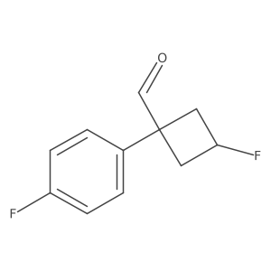 (1r,3r)-3-Fluoro-1-(4-fluorophenyl)cyclobutane-1-carbaldehyde Structure
