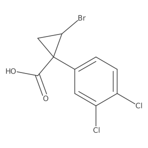 2-Bromo-1-(3,4-dichlorophenyl)cyclopropane-1-carboxylic acid结构式