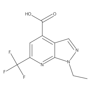 1-ethyl-6-(trifluoromethyl)-1H-pyrazolo[3,4-b]pyridine-4-carboxylic acid结构式